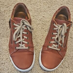 Womens's Red Leather Casual Shoes